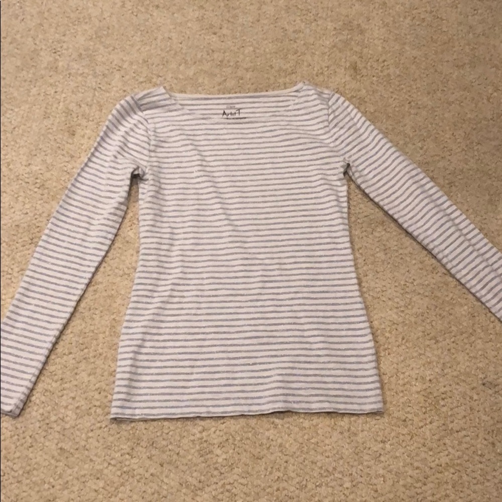Silver and white J. Crew boatneck. Size x-small.